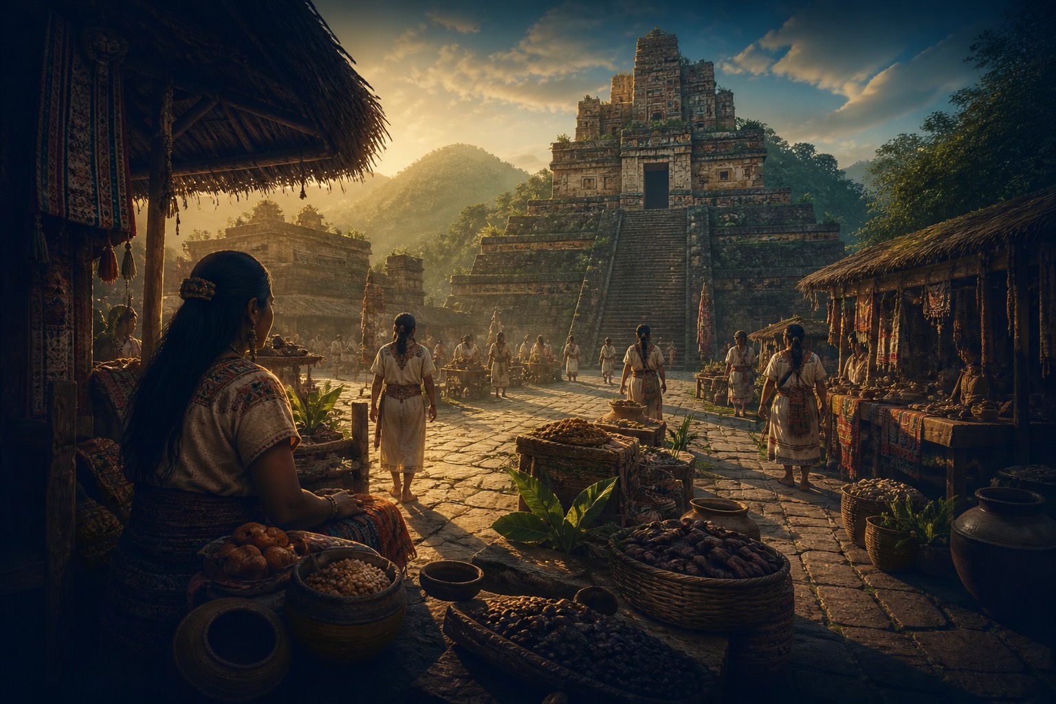 Mercado de Guatemala al atardecer